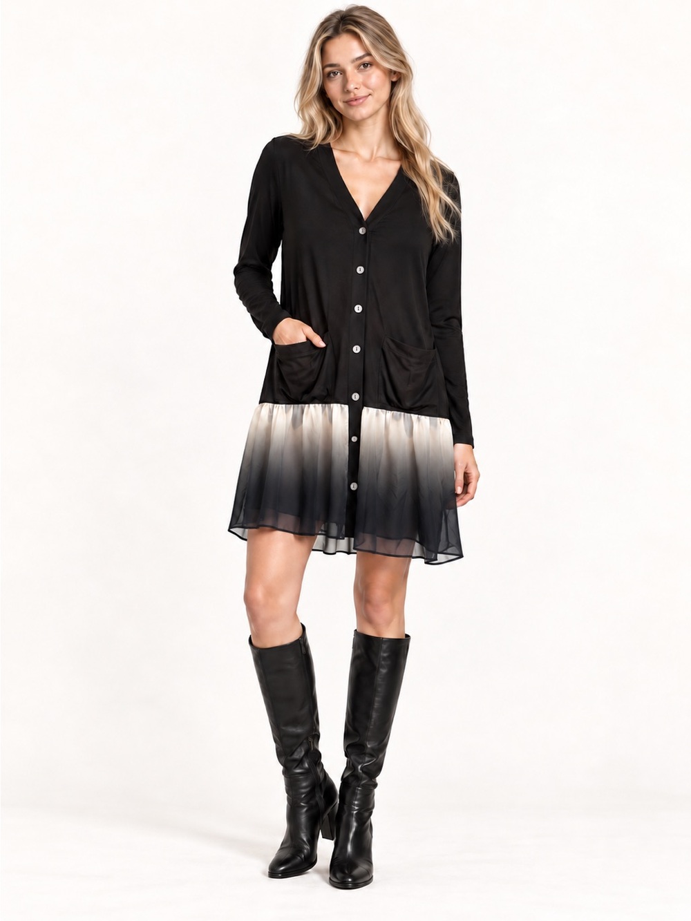 LOGO Black & White Dress